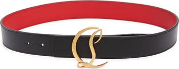 Christian Louboutin CL Logo Leather Belt - Black - 70