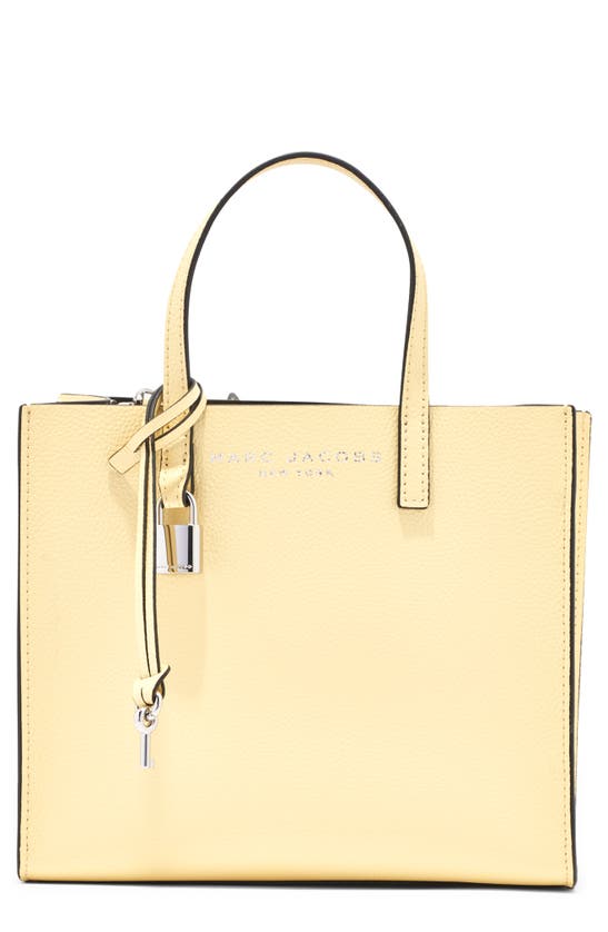 Marc Jacobs Mini Grind Coated Leather Tote In French Vanilla