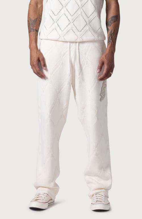 Shop Honor The Gift Diamond Knit Sweatpants In Cream