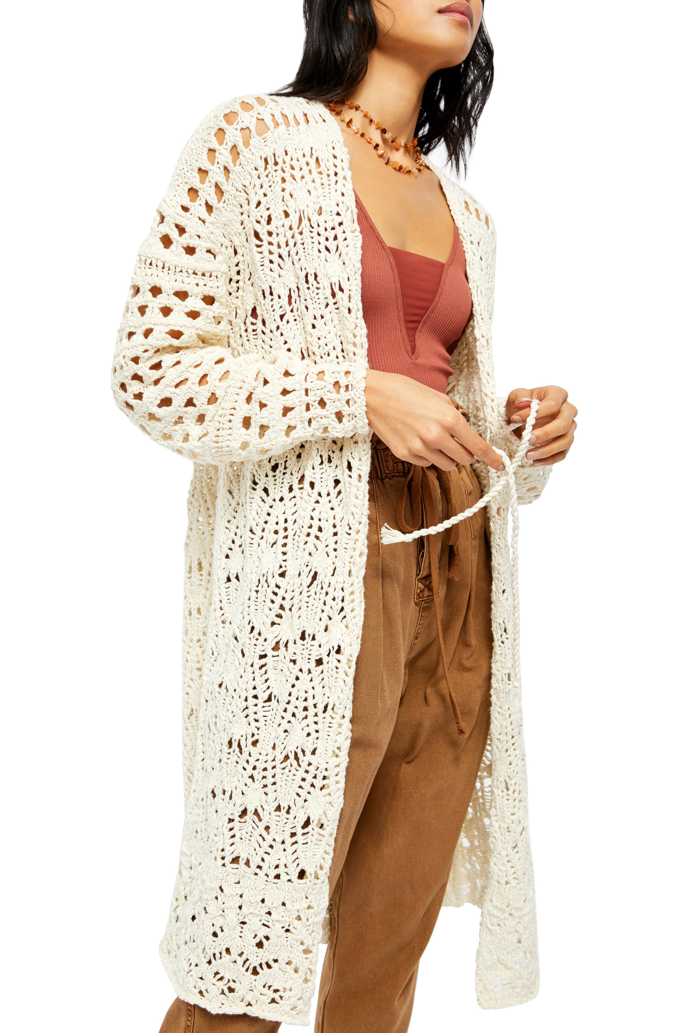 free people sweet talker crochet cardi