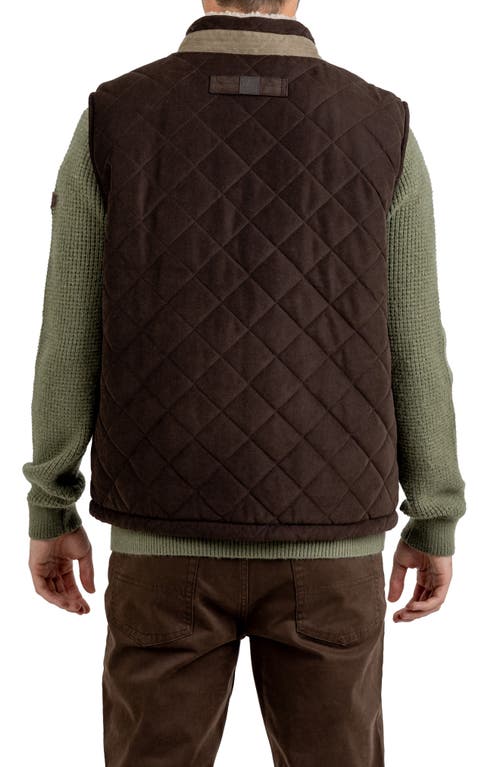 Shop Rainforest Oxford Water Resistant Quilted Vest In Chocolate