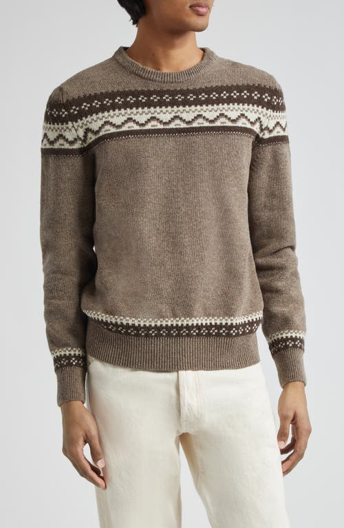 Crewneck Sweater in Undyed Folk Jacquard
