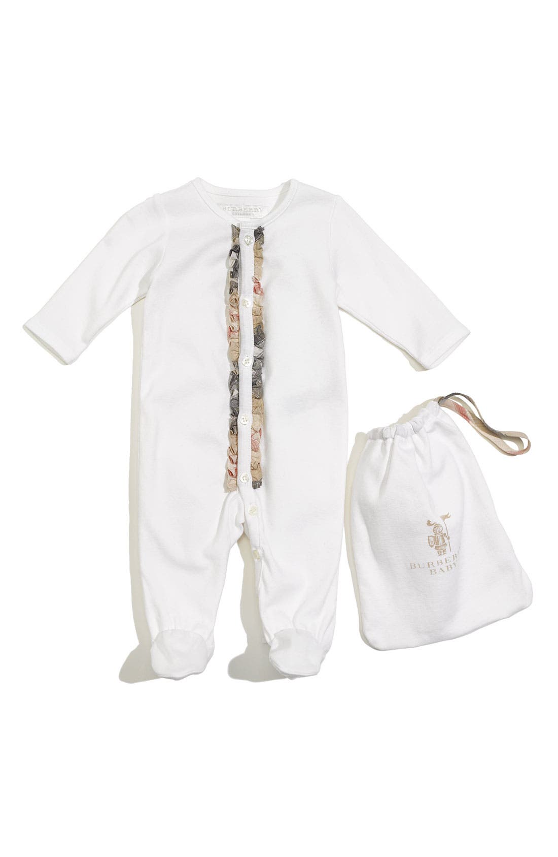 Burberry Ruffled Footie (Infant) Nordstrom