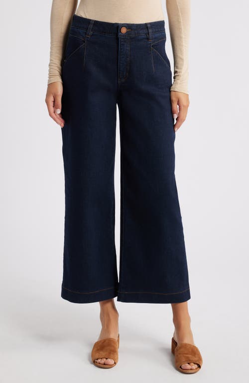 Shop Wit & Wisdom Wyatt 'ab'solution Skyrise V-pocket Ankle Wide Leg Jeans In Dark Indigo