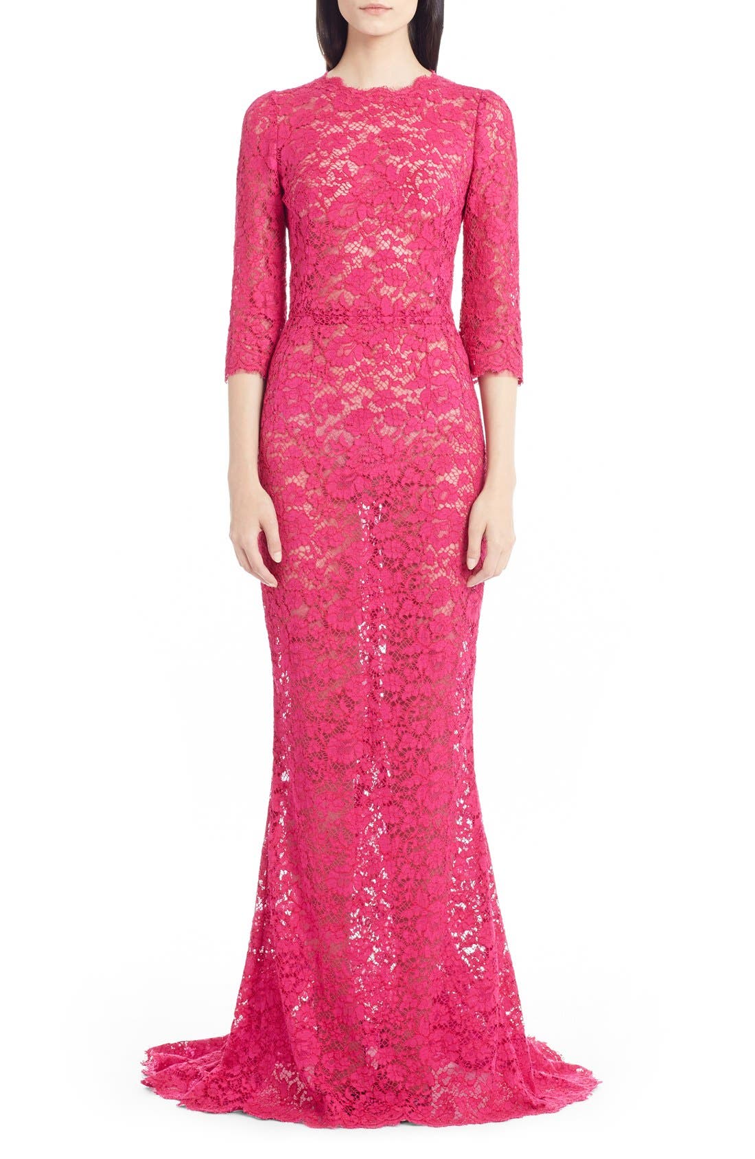 Dolce&Gabbana Open Back Lace Gown Nordstrom