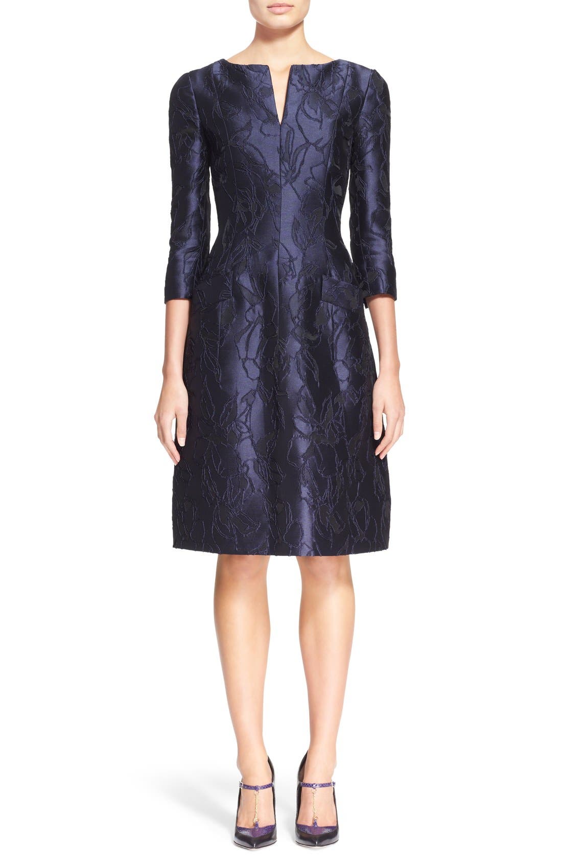 Oscar de la Renta Rose Bramble Jacquard Dress Nordstrom