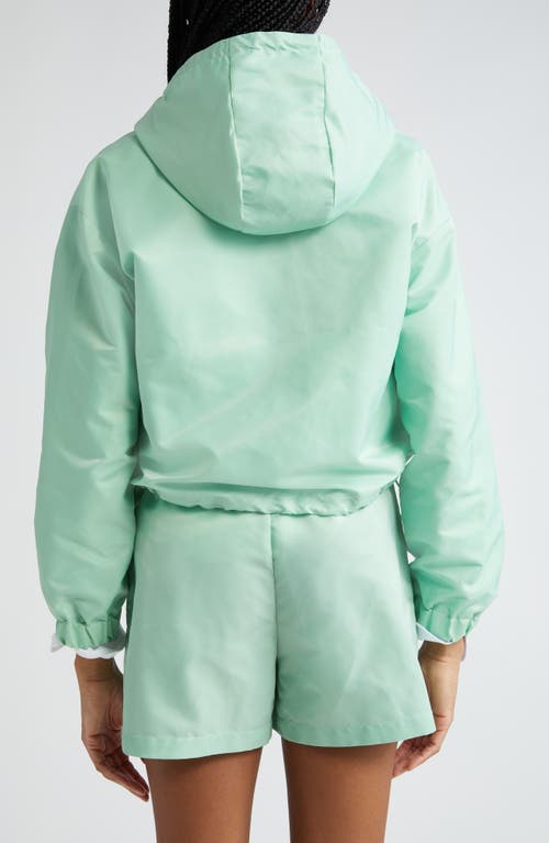 Shop Sporty And Rich Sporty & Rich Good Health Hooded Nylon Windbreaker In Thyme