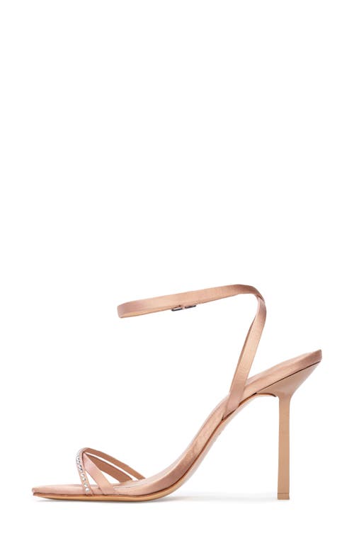 Shop Black Suede Studio Rumi 100 Ankle Strap Sandal In Old Rose Satin