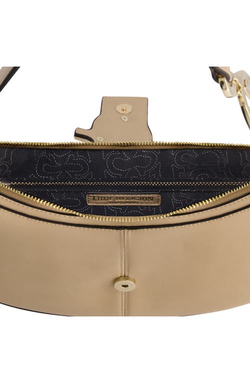 True Religion Brand Jeans Horseshoe Strap Crescent Shoulder Bag In Camel
