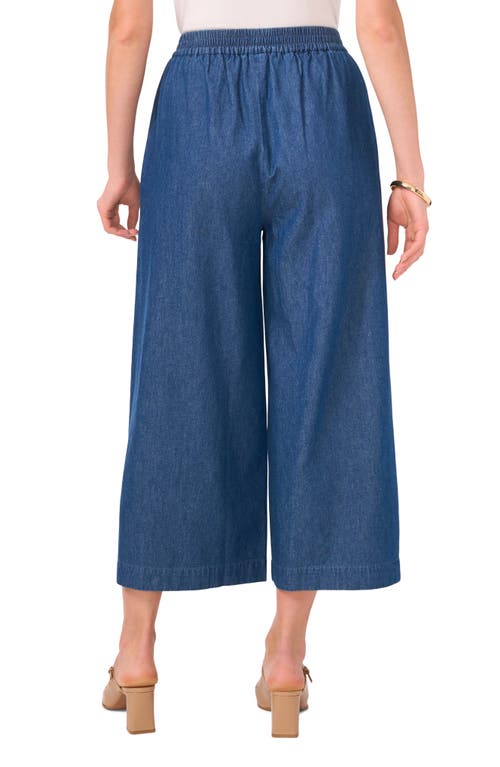 Shop Vince Camuto Crop Denim Wide Leg Pants In Classic Navy