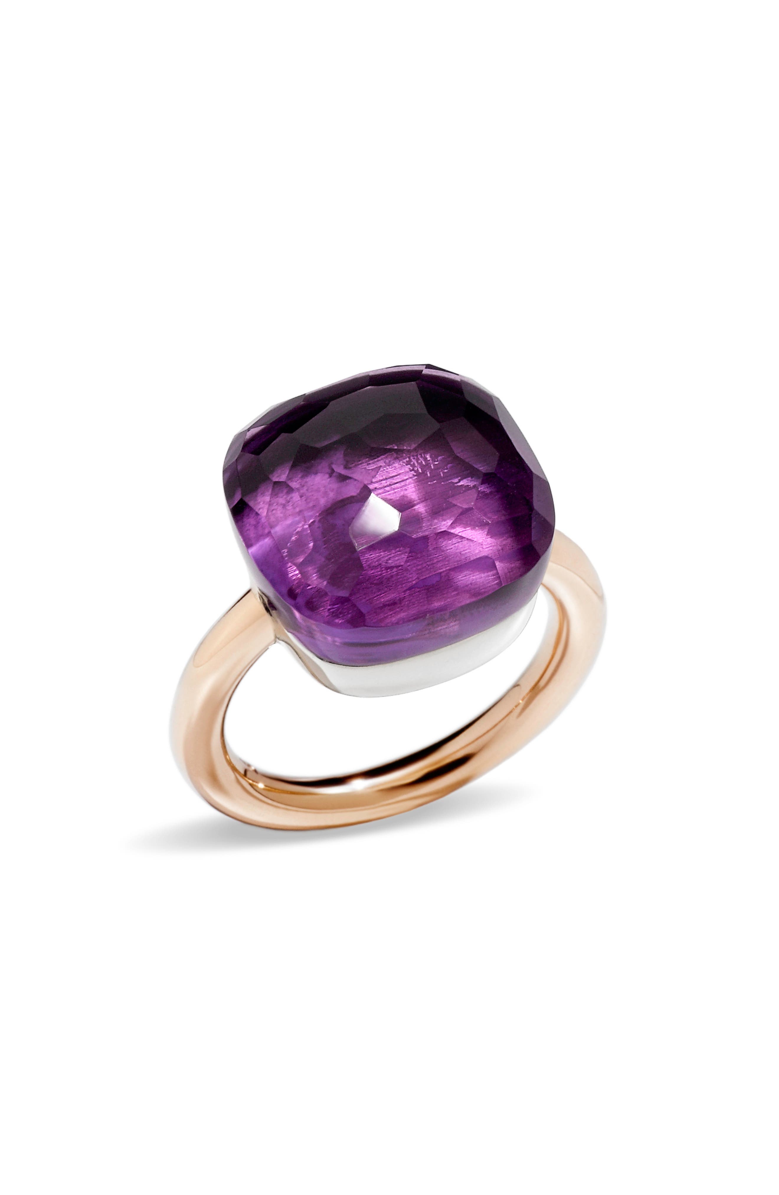 Pomellato Nudo Assoluto Ring In Rose Gold/amethyst