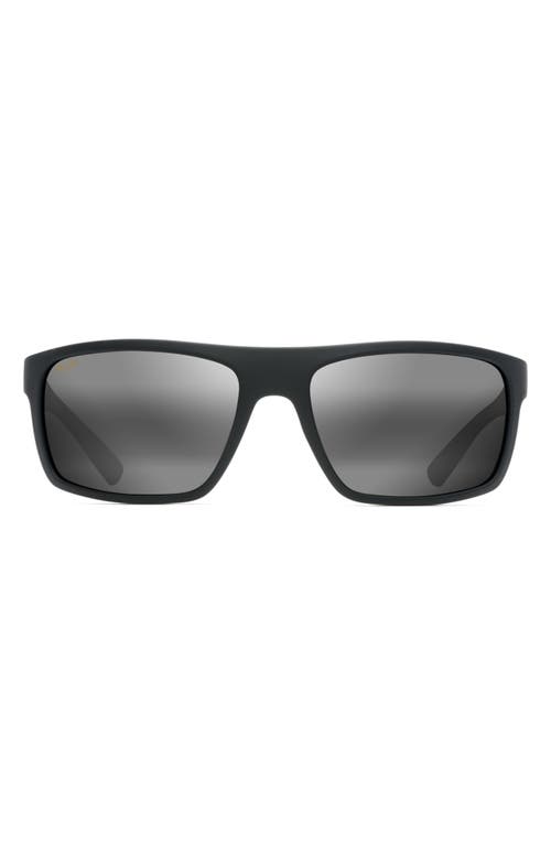 Maui Jim Byron Bay 62mm PolarizedPlus2 Sunglasses in Matte Black/Neutral Grey at Nordstrom