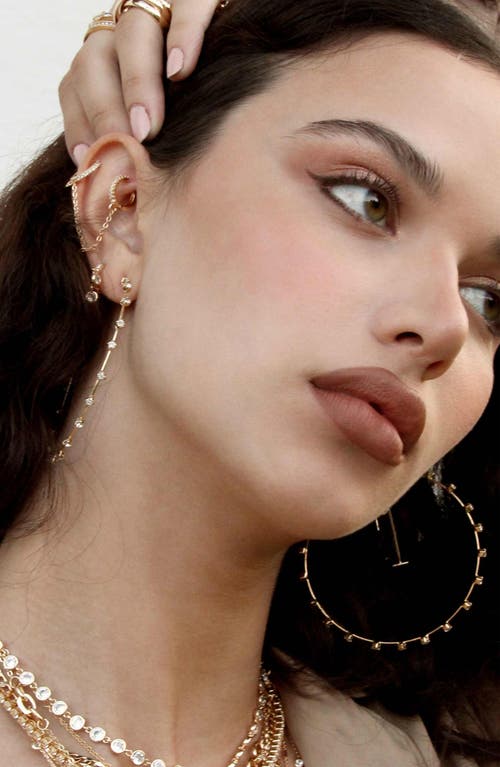 Shop Ettika Large Sparkle Hoop Earrings In Gold/crystal