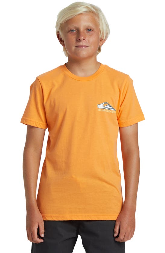 Shop Quiksilver Kids' Step Up Graphic T-shirt In Tangerine