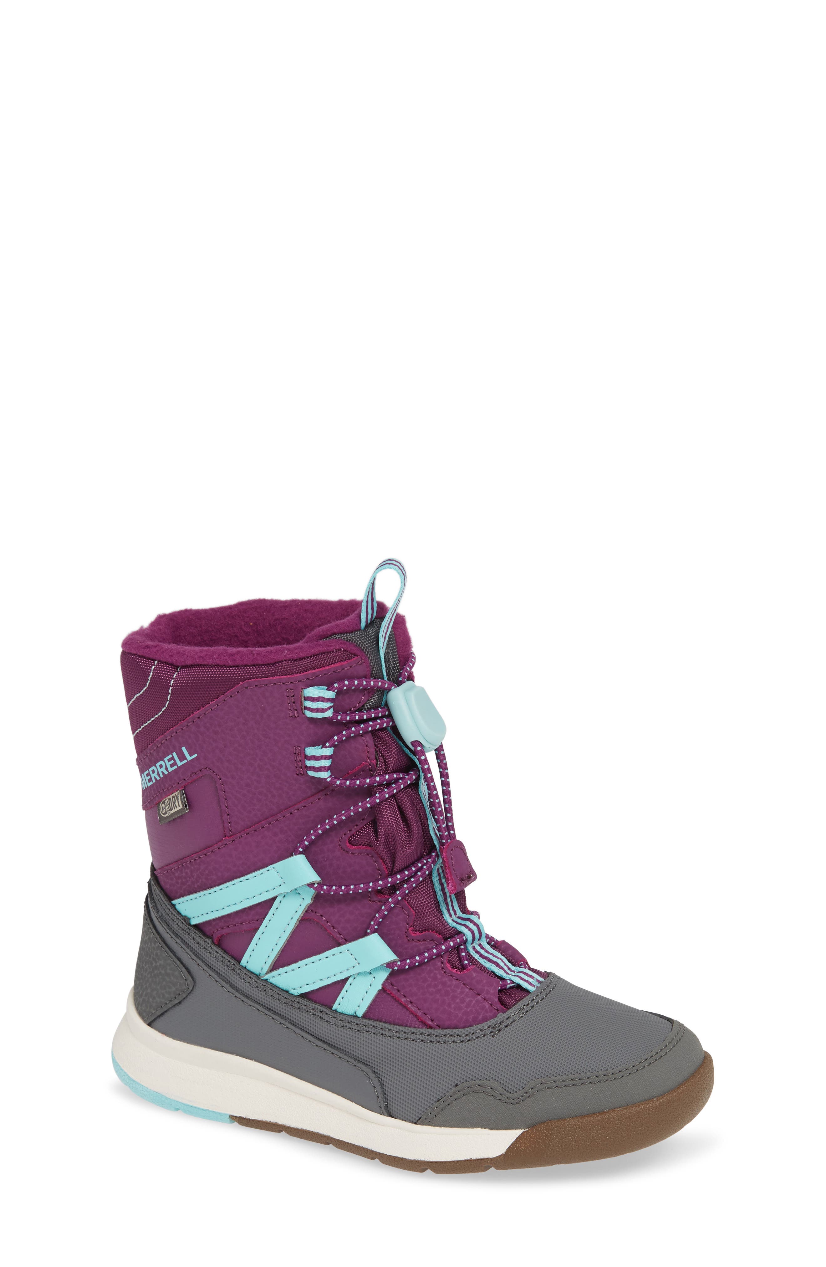 UPC 098776375835 product image for Kid's Merrell Snow Crush Waterproof Snow Boot, Size 6 M - Purple | upcitemdb.com