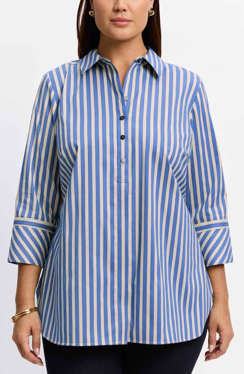 Foxcroft Madison Neutral Stretch Shirt In Blue