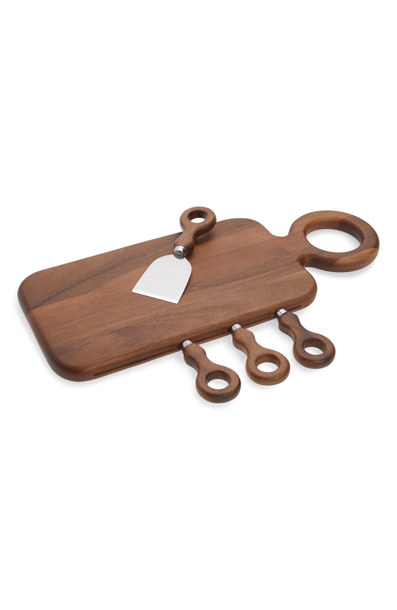 DANSK Niklas Acacia Wood Cheese Board with Knives, Main, color, NIKLAS