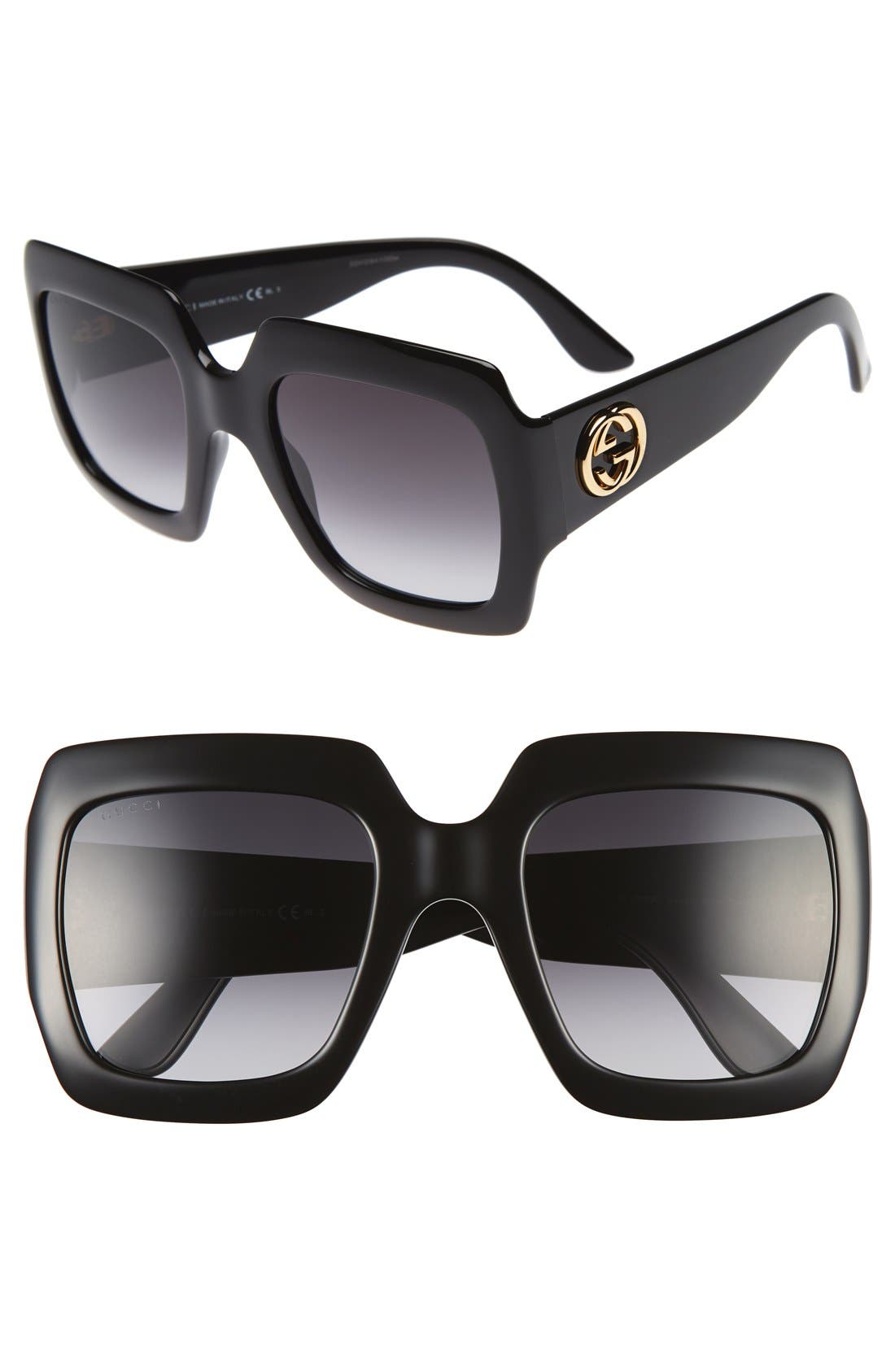 gucci 58mm oversize square sunglasses
