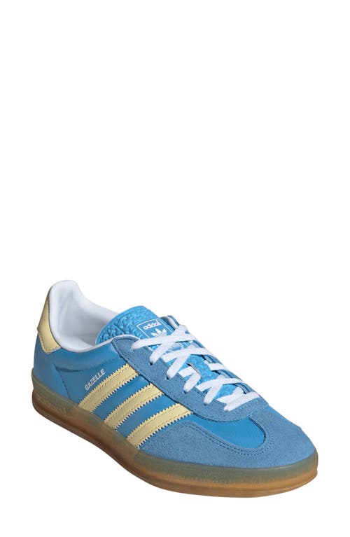 adidas Gazelle Indoor Sneaker in Blue Burst/Yellow/White at Nordstrom, Size 7.5
