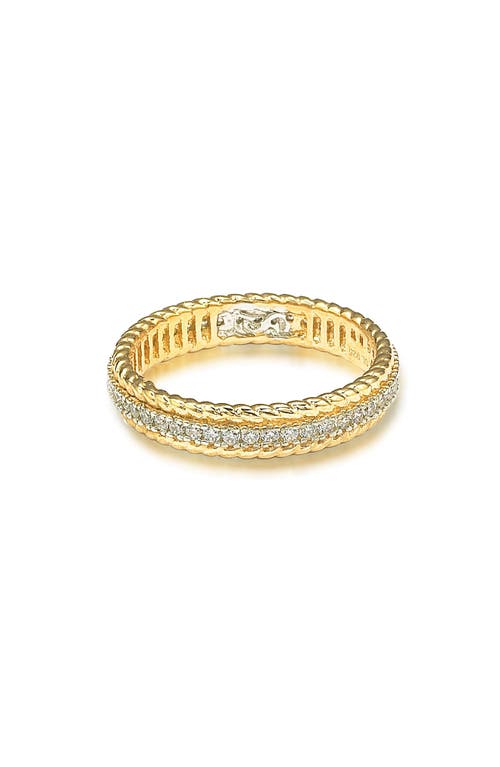 Suzy Levian French Filigree Cubic Zirconia Eternity Ring In Yellow