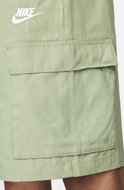 Shop Nike Club Cargo Shorts In Oil Green/white