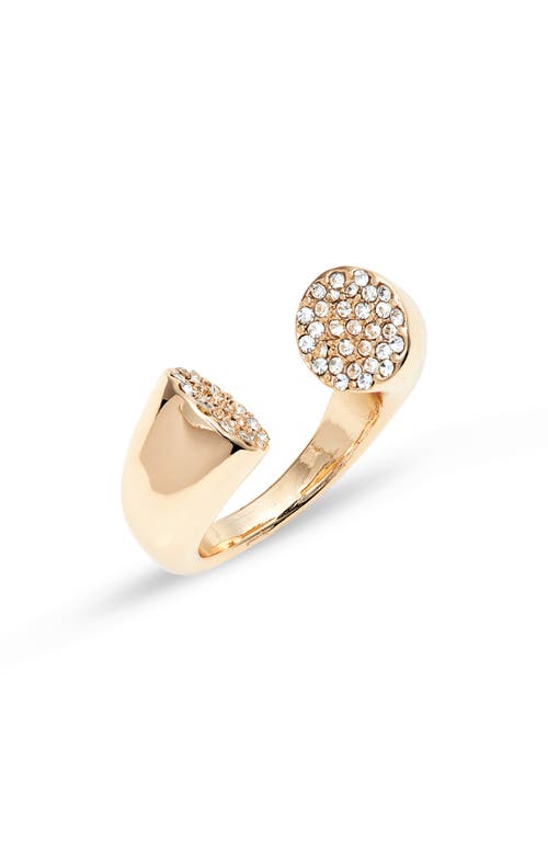 Shop Open Edit Pavé Edge Open Ring In Clear- Gold