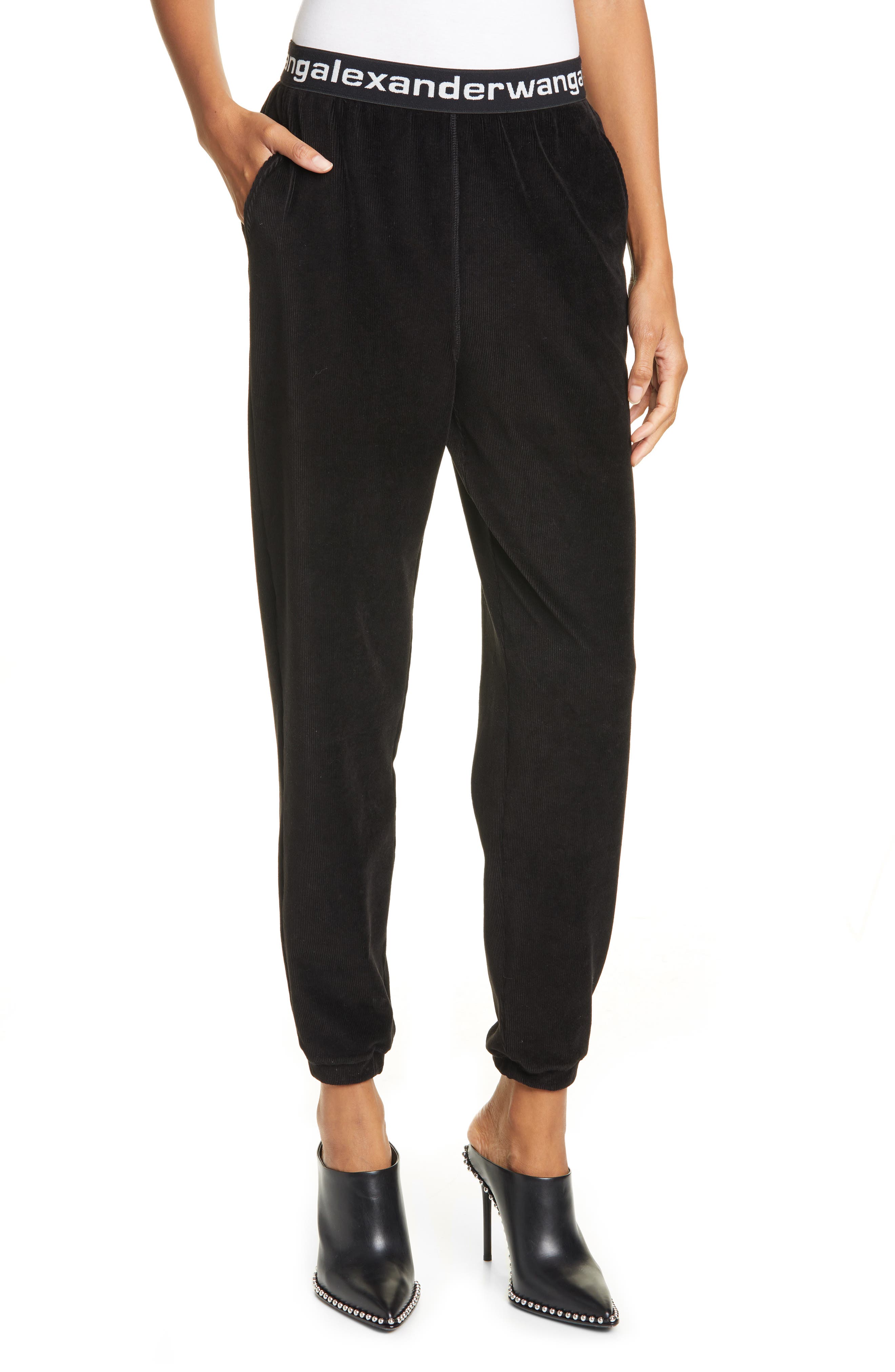 alexander wang logo pants