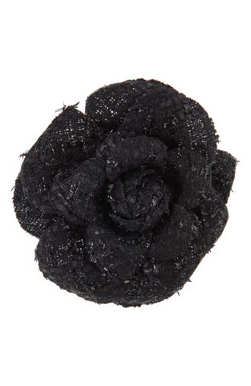 Flower Rosette Barrette in Black