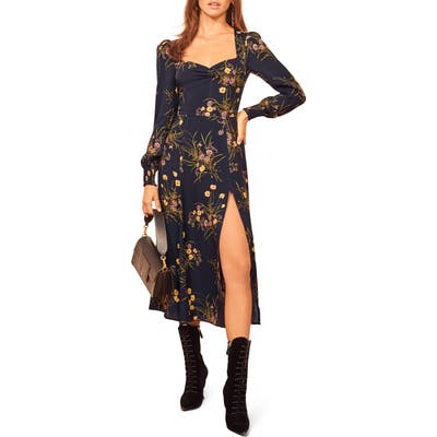 Reformation Wallflower Midi Dress, Blue
