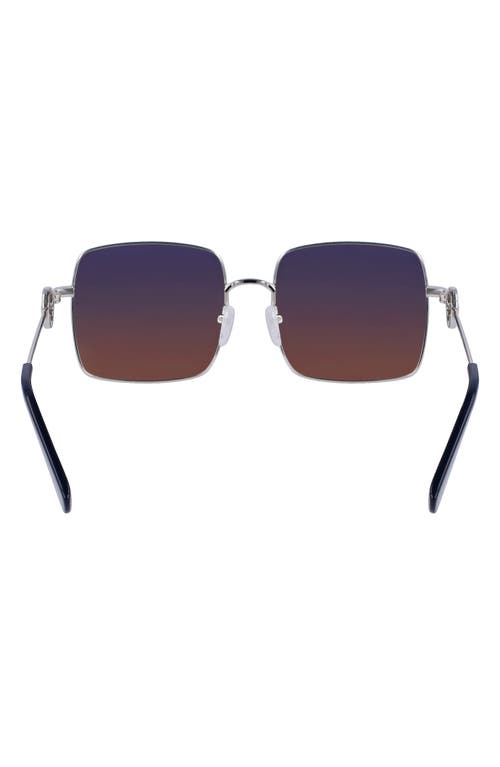 Longchamp Petrol Blue Gradient Square Ladies Sunglasses Lo162s 719 55 In Silver/gradient Petrol Brown