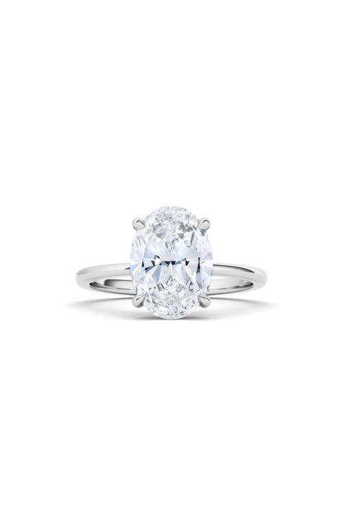 Oval Cut Lab Created Diamond 18K Gold Ring in 18K White Gold
