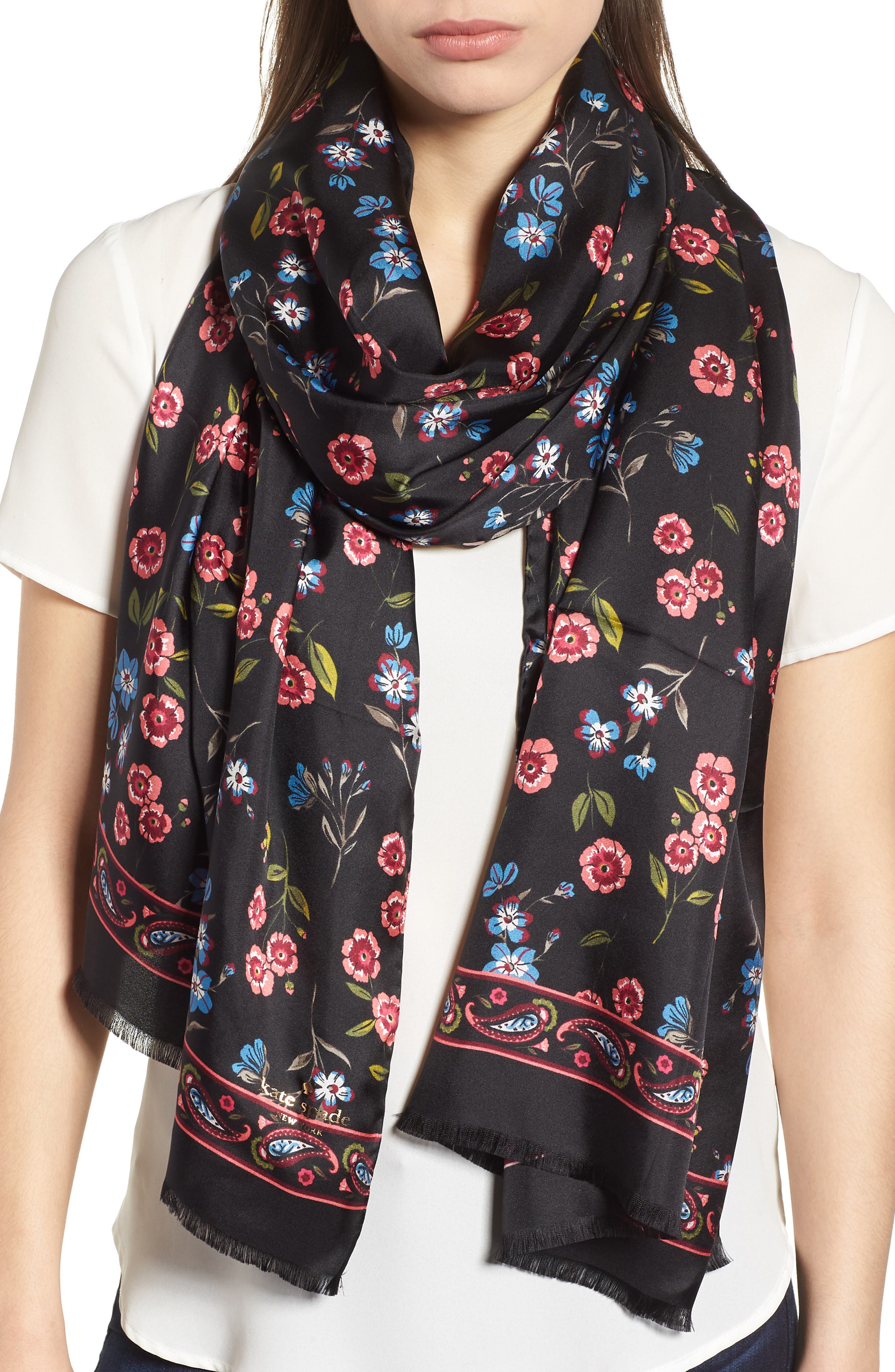 kate spade new york meadow silk oblong scarf Nordstrom