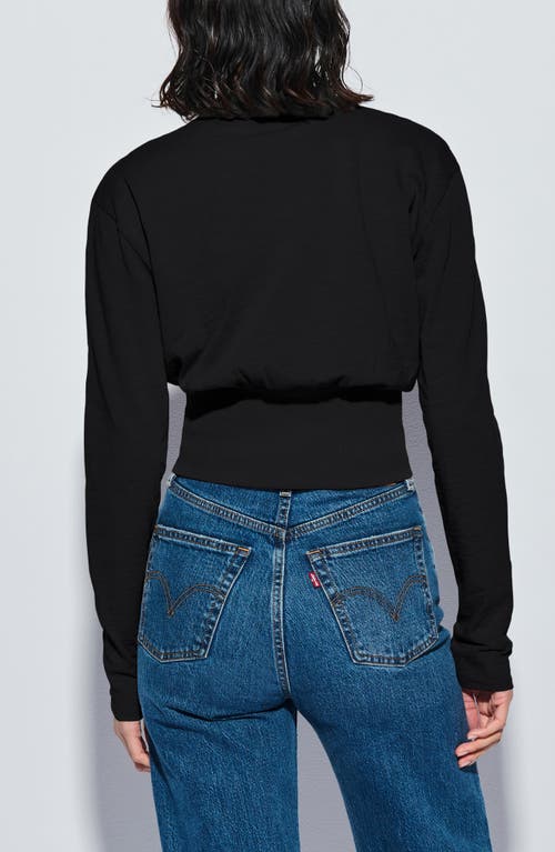 Shop Nation Ltd Monique Button Cotton Crop Top In Jet Black