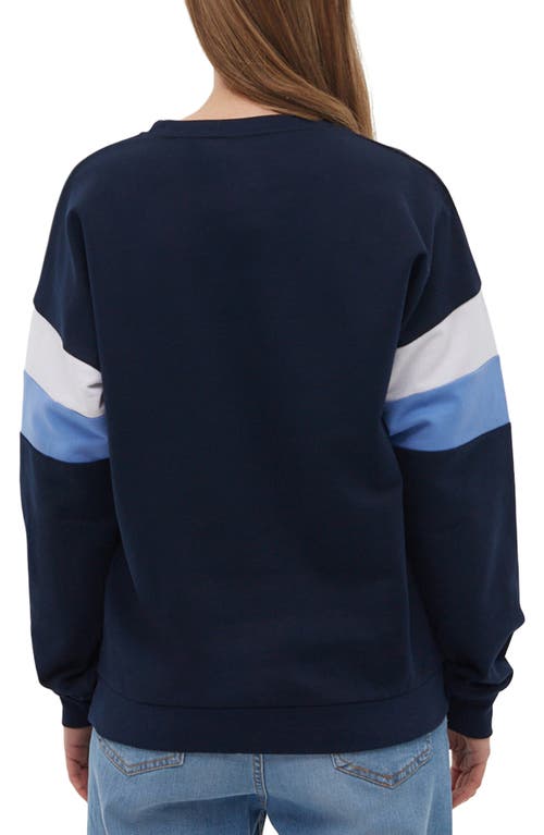 Shop Bench . Tarryn Stripe Crewneck Sweatshirt In Navy