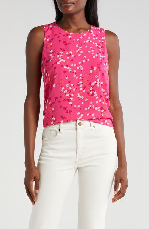 Vince Camuto Floral Sleeveless Top Bright Rose at Nordstrom,