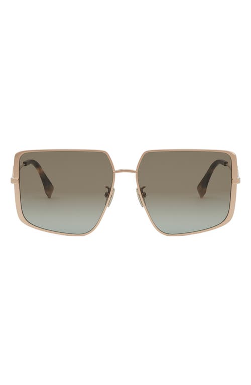 Shop Fendi Diamonds 59mm Gradient Geometric Sunglasses In Shiny Rose Gold/green