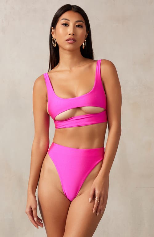 Mbm Swim Lucky Bikini Top In Magenta