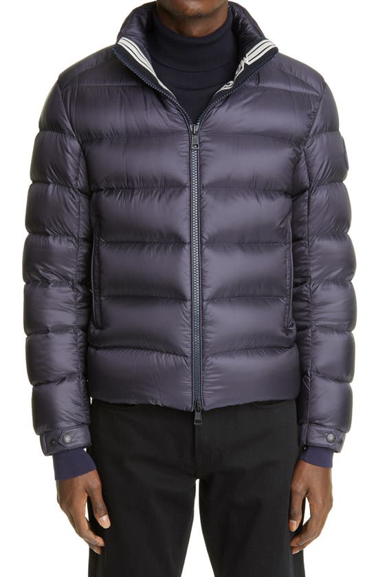 Shop Moncler Soreiller Down Jacket In Navy