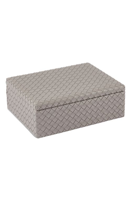 Bey-berk Anastasia Woven Leather Trinket Box In Grey