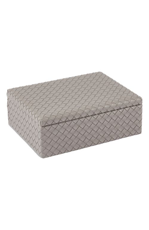 Bey-Berk Anastasia Woven Leather Trinket Box in Grey 