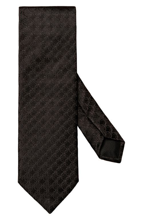 Eton Solid Black Jacquard Silk Tie at Nordstrom