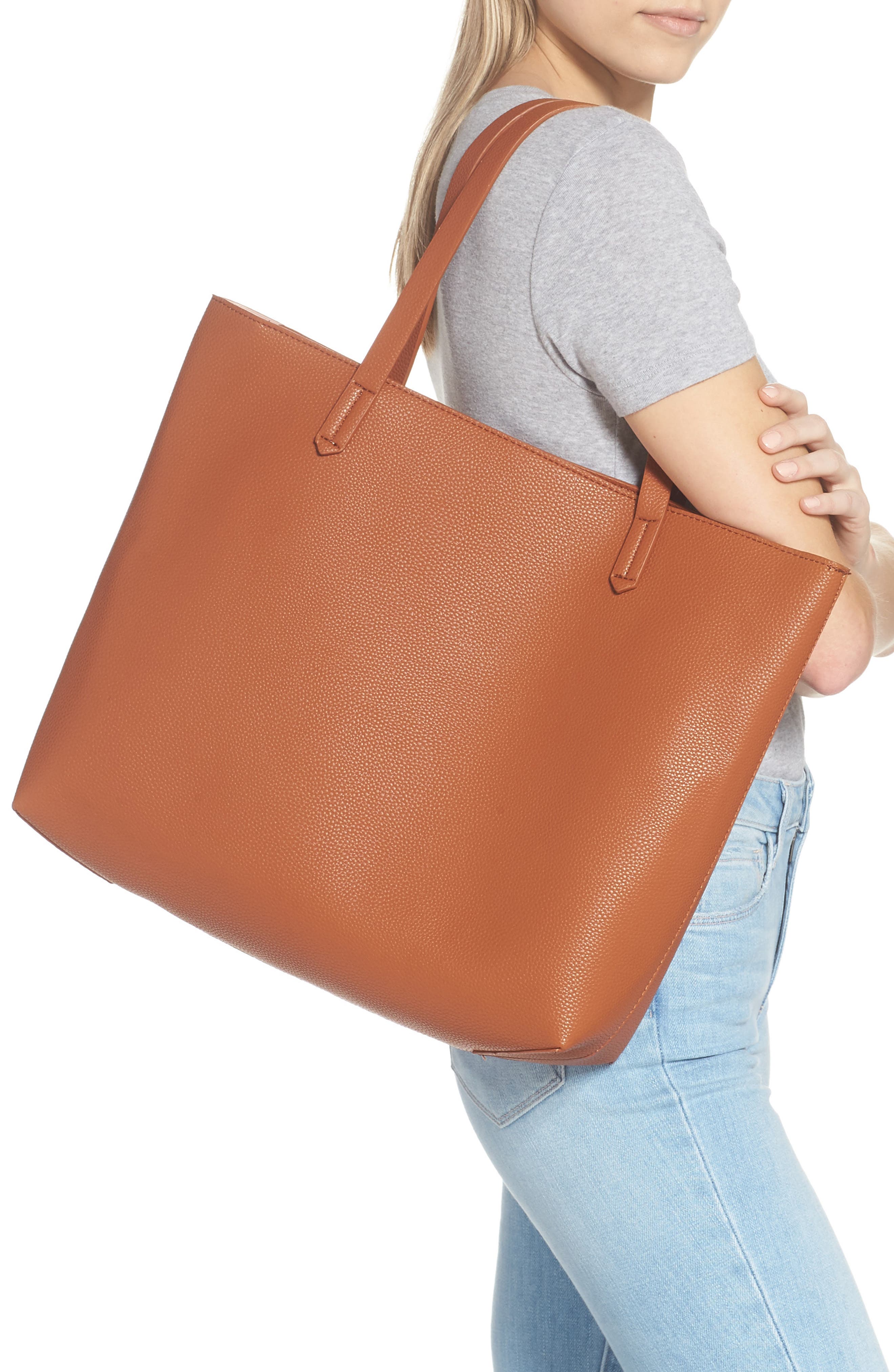 nordstrom faux leather tote