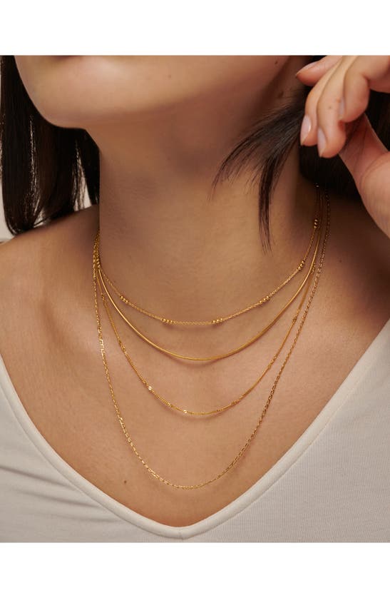 Shop Monica Vinader Oval Link Chain Necklace In 18ct Gold Vermeil