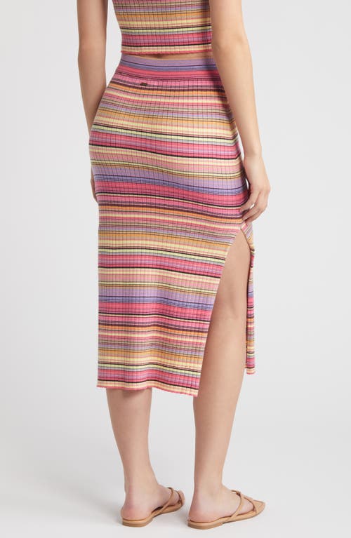 Shop Rip Curl Palapa Rib Midi Skirt In Pink Multi