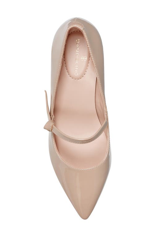 Shop Bandolino Medley Mary Jane Pointed Toe Kitten Heel Pump In Light Natural