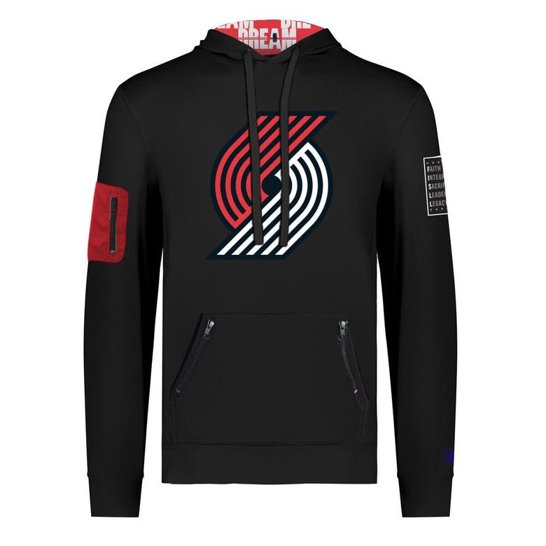 Shop Fisll Unisex  X Black History Collection  Black Portland Trail Blazers Pullover Hoodie