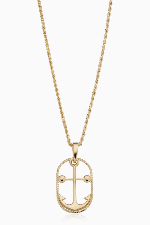 Oradina 14k Yellow Gold My Anchor Pendant Necklace In Yellow Gold