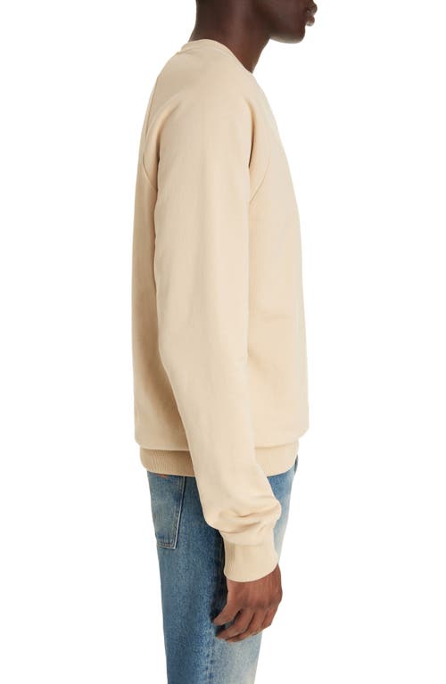 Shop Balmain Flocked Logo Organic Cotton Sweatshirt In Gse Light Beige/multi