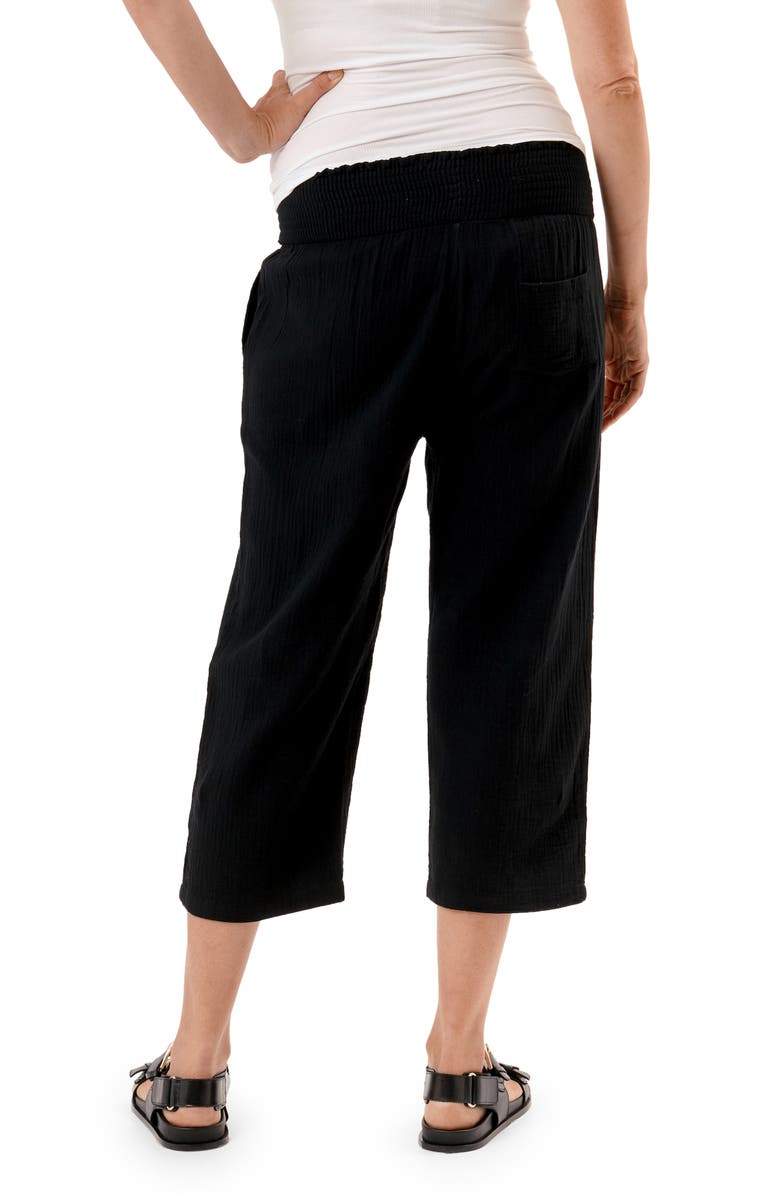 Nom Maternity Remy Smocked Crop Cotton Maternity Pants Nordstrom