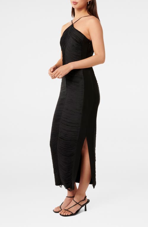 Shop Ever New Quinn Fringe Body-con Maxi Dress In Black